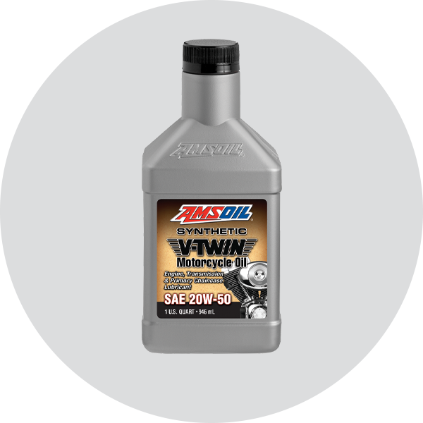AMSOIL 20W-50 100% Synthetic V-Twin Motorcycle Oil Quart Bottle